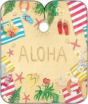 Word 'aloha' Summer Beach Haircut Cloth Cape Hair Dye Cape, 64.9 In x 55.1 In Salon Coats for Women, Word 'Aloha' Summer Beach