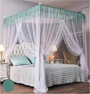 4 Corners Princess Bed Curtain Canopy Canopies Stainless Steel Canopy Bed e Post Single Door Mosquito Net Curtain (Navy Queen)