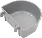 Generic Pet Cage Food Bowl | Cage-Mounted, Kennel Bowl Attachment, Hanging Dog Water Bowl, 220ml, Grey, Adult, 9x7x3.5cm