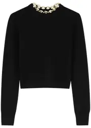 Rabanne Chain-embellished Wool-blend Jumper - Black - M M