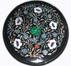 Marble Coffee Table Top Gemstone Inlay Work Side Table for Living Room 12 Inches