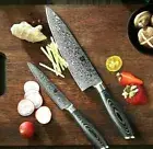 Chef Utility Knife Set 67 Layers Damascus Steel VG10 Core Wood Handle Slicing L