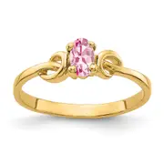 14k Yellow Gold 5x3mm Oval Pink Tourmaline Ring