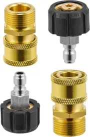 Pressure Washer Adapter Sets, M22 14mm to 1/4'' Quick Gold, Silver, Black