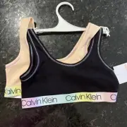 New CALVIN KLEIN Girls Bralette Bra Small 6/6x Two (2) Pack Underwear