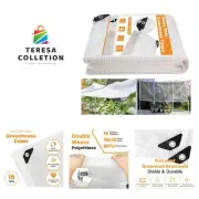 16 Mil Greenhouse Cover,Clear Plastic Tarps Heavy Duty Waterproof 8x12,UV Res...