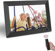 Aorpdd Digital Photo Frame, 10.1 Inch 1280 * 800 IPS High Resolution 16:9 Support 1080P Image Preview, Electronic Photo Frame Support Video / MP3 / Remote Control/Calendar Clock/USB (No WiFi)