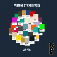 在飛比找蝦皮購物優惠-Pantone 貼紙包 35 件貼紙筆記本電腦頭盔儀器手提箱