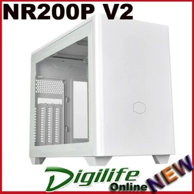 Cooler Master MasterBox NR200P v2 Tempered Glass Mini-ITX Case- White No PSU