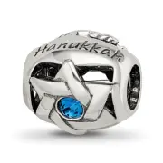 Silver Reflections Crystals Happy Hanukkah Bead QRS3464