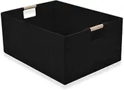 xianshengle Storage Bins & Fabric Storage Basket for Shelves - Decorative Baskets Storage Box Cubes Containers W/Handles for Closet Shelf Nursery Toy, Home, Office, Books,Bathroom (Black)