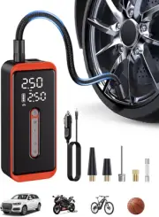 ROTOPATA Tyre Inflator Portable Air Compressor, 7500 mAh Cordless Fast Tyre P...