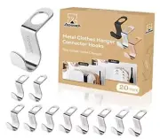 Metal Clothes Hanger Connector Hooks Super Sturdy Hanger 20 Pack Silver