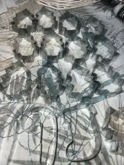 16 Aluminum Metal Cookie Cutters Vtg Lot Christmas Trees, Candy Cane, Stocking