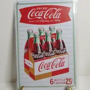 Coca Cola Tin Advertising Sign 300mm x 200mm Drink Coca Cola