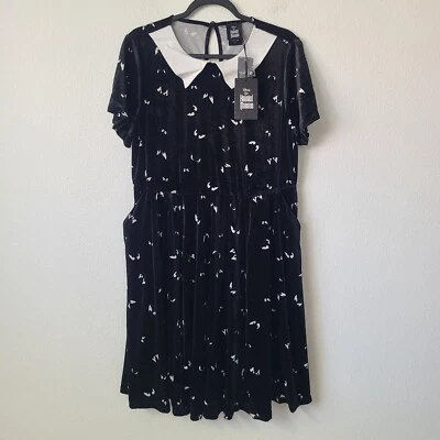 Torrid Disney The Haunted Mansion Velvet Collared Dress Plus Size 3X Black
