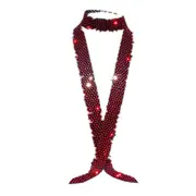 Red Diamond on Black Women Sequined Rhinestone Bow Tie Dance Costume Accessories