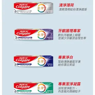 【Colgate 高露潔】全效牙膏150gX8入(含氟牙膏-專業潔淨/抗敏感/清淨薄荷/專業淨白/炭深潔)