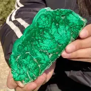 303G Rare Natural malachite slice quartz crystal luster mineral specimen