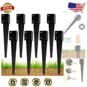 Durable Ground Spike Anchors for 4"x4" Fence Posts - Set of 8 Steel Supports