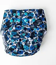 Monarch Ultimate Wipeable Cloth Nappy with Snap Closure, Sea-Nery