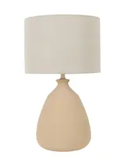 Arden 1 Light Table Lamp in Beige with Natural Shade