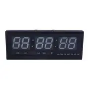 Jumbo Digital LED Alarm Clock Calendar Temperature Display Red Wall Mount