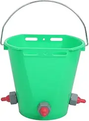Plastic Milk Feed Bucket, Lamb Feeder Bottle, HL MP69 Green Feed Bucket, 8L Large Lamb Milk Feed Bucket with Nipple and Fixed Valve for Livestock Milk Feeding (Three Mouth Model)