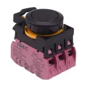 IDEC CW Series Black 22.3mm Momentary Flush Push Button Switch 3NC IP65