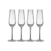 4pc Tempa Esme 220ml Crystal Stem Champagne Glass Drinking Glassware Cup Clear