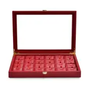 Luxury Leather Necklace Tray with 24 Grid Removable Jewelry Cards Jewelry Org...