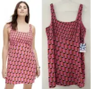 Diane Von Furstenberg x Target Retro 90s Pink Modern Geo Mini Dress DVF Sz 12