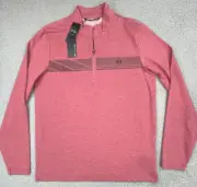 Travis Mathew Sunset Serenade Activewear Pullover Mens Small Red 1/4 Zip