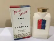 Vintage Bond Street Talc by Yardley of London White Glass Bottle 3 oz NIB
