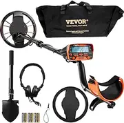 VEVOR Metal Detector for Adults&Kids, 250mm, Professional Adjustable Higher Accuracy Gold Detector, IP68 Waterproof Coil with LCD Display 7 Modes Advanced DSP Chip, for Detecting Gold Treasure Hunting