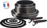 Tefal Ingenio 9 Pc Non Stick Cookware Set Brown T-fal NEO Pans Removable Handles