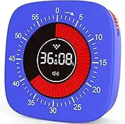 Visual Timer, Digital Timer for Kids, Rechargeable Timer with 4 Alarm Modes & 60-Minute Countdown, Silent Timers for Classroom, Kitchen Cooking, Homeschool Study, ADHD Tools for Kids Adults