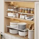 Stackable Kitchen Storage Rack Retractable Cabinet Organizer Spice Jar