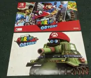 NINTENDO SWITCH SUPER MARIO GAMESTOP POSTER ODYSSEY DOUBLE SIDED EXCLUSIVE