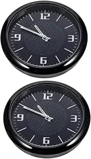 iplusmile 1set Car Clock Digital Clock Wall Clock Seconds Clock Mechanism Kit Car Watch Mini Clock for Desk Travel Clock Flip Clock Battery Clock Automotive Vent Clocks Watch Black Steel 2pcs