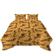 Cute and Playful Dachshund Pattern Coverlet
