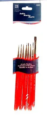 Loew Cornell Sable Brushes - Set of 8 #650 - Brand New - Free Shipping