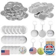 Esmorah 100 Sets (50 Sets pin+50 Sets Keychain) 58mm/2.25 inch Button Maker S