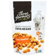 Three Farmers Zesty Cheddar Crunchy Roasted Fava Beans - 5 Ounce (Pack of 6)
