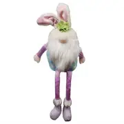 Purple Floral Easter Bunny Gnome Plush Shelf Sitter Figurine Rabbit 17 Inch New