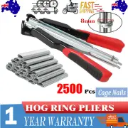 Hog Ring Gun C Clip Auto Feed Nailer Pliers+2500pcs Galvanised Steel Hogring Set