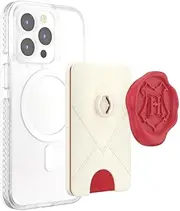 PopSockets Phone Wallet with Expanding Grip and Adapter Ring for MagSafe, Phone Card Holder, Wireless Charging Compatible, Wallet Compatible with MagSafe -Hogwarts Letter