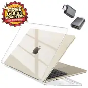 For Macbook Air 13" 14" 16" 15" Pro M3 M4 Clear Case A2681 A3114+2 FREE Adapters