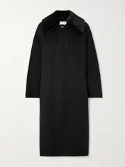 [Marni] Marni - Shearling-trimmed Wool And Cashmere-blend Coat - Black - IT44 IT 44 Black