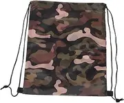 YARNOW 2Pcs Camouflage Drawstring Backpack Lightweight Storage Bag for Sports Yoga Travel Outdoor Activities Capacity Design Easy Open Close for Students and Cheerleaders